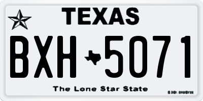 TX license plate BXH5071