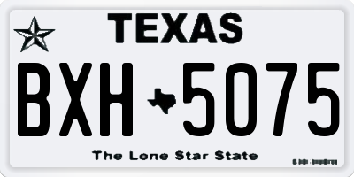 TX license plate BXH5075