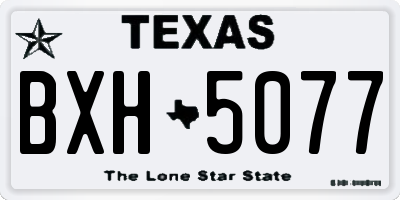 TX license plate BXH5077
