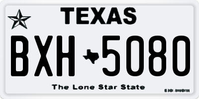 TX license plate BXH5080