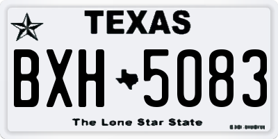 TX license plate BXH5083