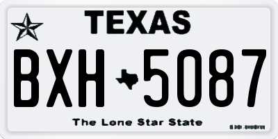 TX license plate BXH5087