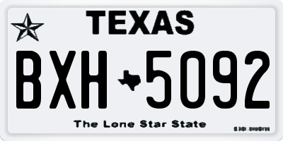 TX license plate BXH5092