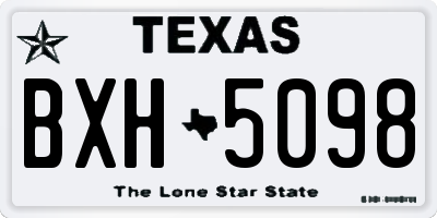 TX license plate BXH5098