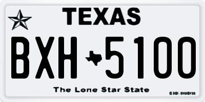 TX license plate BXH5100