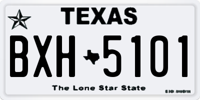 TX license plate BXH5101