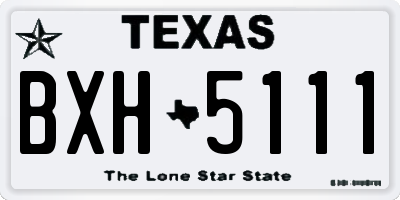 TX license plate BXH5111