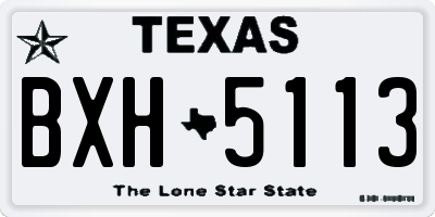 TX license plate BXH5113