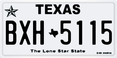 TX license plate BXH5115
