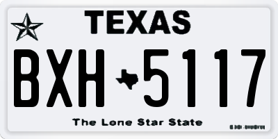 TX license plate BXH5117