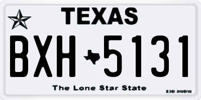 TX license plate BXH5131