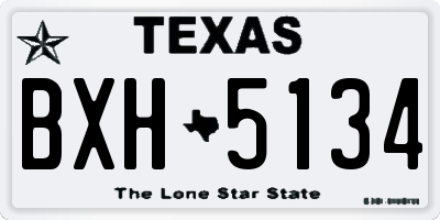 TX license plate BXH5134