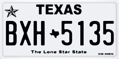 TX license plate BXH5135
