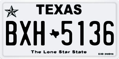 TX license plate BXH5136
