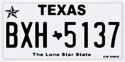 TX license plate BXH5137