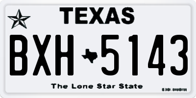 TX license plate BXH5143