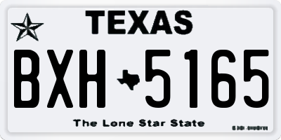 TX license plate BXH5165
