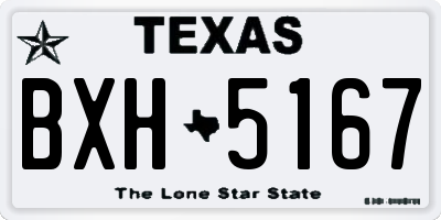 TX license plate BXH5167