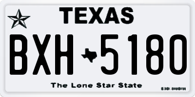 TX license plate BXH5180