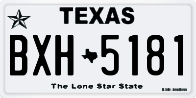 TX license plate BXH5181