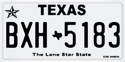 TX license plate BXH5183