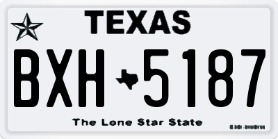TX license plate BXH5187