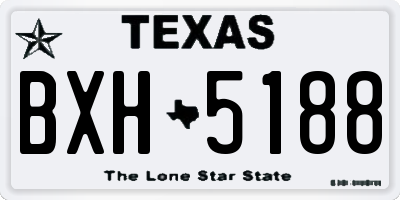TX license plate BXH5188