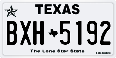 TX license plate BXH5192