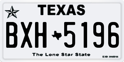 TX license plate BXH5196