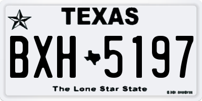 TX license plate BXH5197