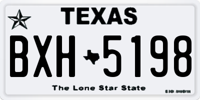 TX license plate BXH5198
