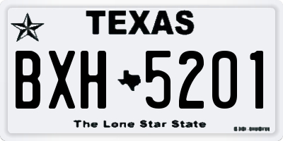 TX license plate BXH5201