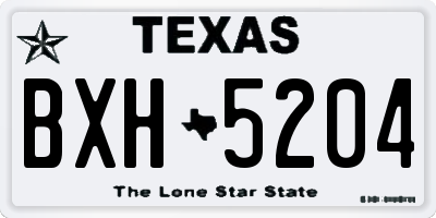 TX license plate BXH5204