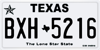 TX license plate BXH5216