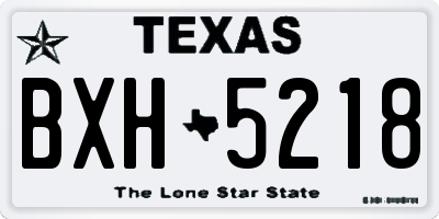 TX license plate BXH5218