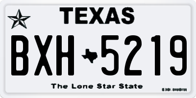 TX license plate BXH5219
