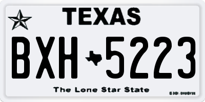 TX license plate BXH5223