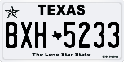 TX license plate BXH5233
