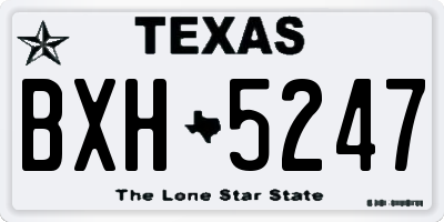 TX license plate BXH5247