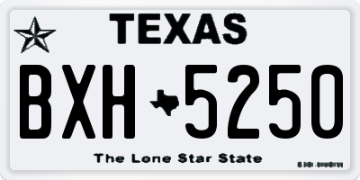 TX license plate BXH5250