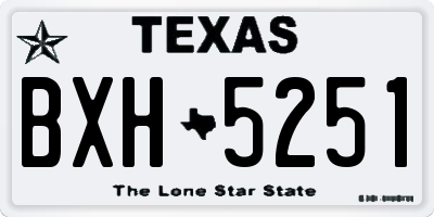TX license plate BXH5251
