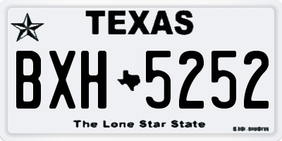 TX license plate BXH5252