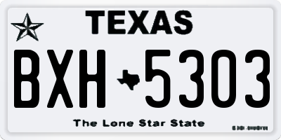 TX license plate BXH5303