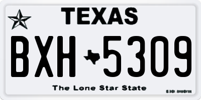 TX license plate BXH5309