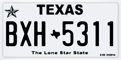 TX license plate BXH5311