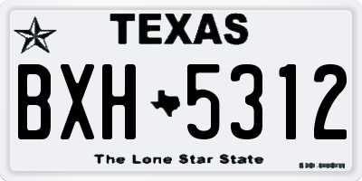 TX license plate BXH5312