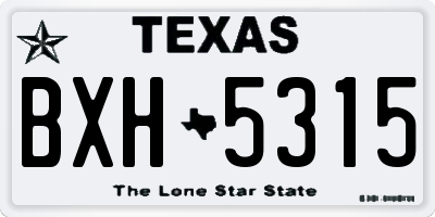 TX license plate BXH5315