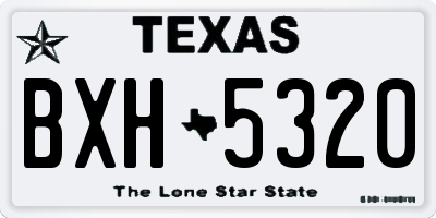 TX license plate BXH5320