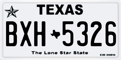 TX license plate BXH5326