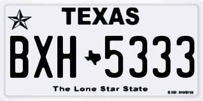 TX license plate BXH5333